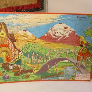 Vintage 1955 Milton Bradley MB Child's Candy Land Tray Jigsaw Puzzle